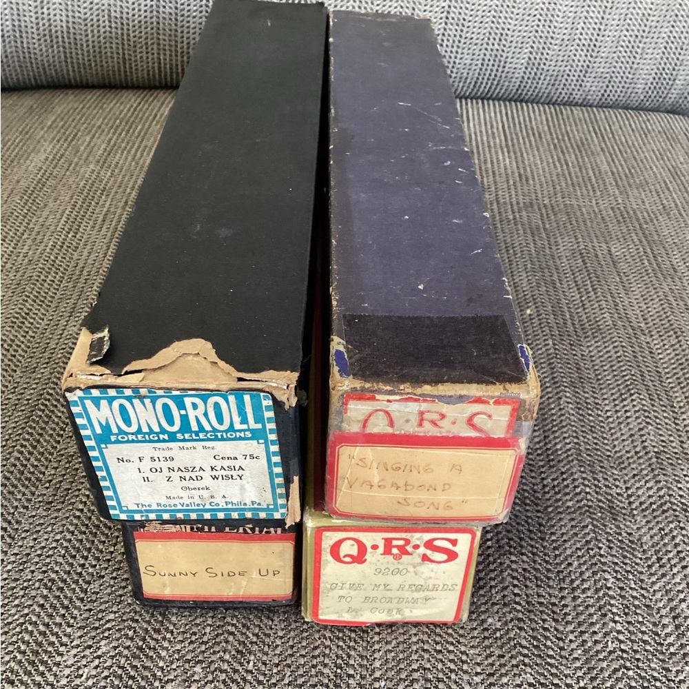Vintage Piano Paper Player Rolls QRS Imperial mono-roll lot of 4 read on…